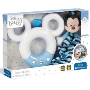 Baby Clementoni Disney Baby Mickey Mouse Musical Lamp - Φωτάκι Νυκτός με Ήχους & Κουβερτούλα Λούτρινο Mickey