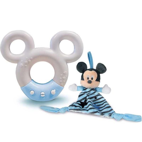 Baby Clementoni Disney Baby Mickey Mouse Musical Lamp - Φωτάκι Νυκτός με Ήχους & Κουβερτούλα Λούτρινο Mickey