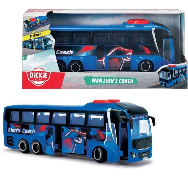Dickie Toys MAN Lion's Coach Bus - Λεωφορείο MAN Μπλε Πλαστικό 27m.
