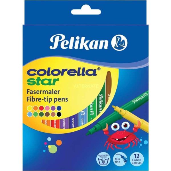 Pelikan Colorella Star Πλενόμενοι Μαρκαδόροι Ζωγραφικής 12τεμ.