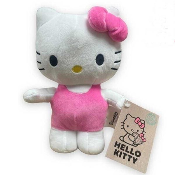 Λούτρινο Hello Kitty Με Ροζ Φόρμα και Φιογκάκι 30cm