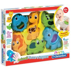 Baby Clementoni Animals Touch & Learn - Σετ 6 Ζωάκια με Διαφορετικές Υφές