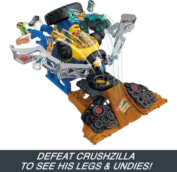 Hot Wheels Monster Trucks Arena Smashers - Mega Wrex vs Crushzilla Takedown - Πίστα με Αυτοκινητάκι