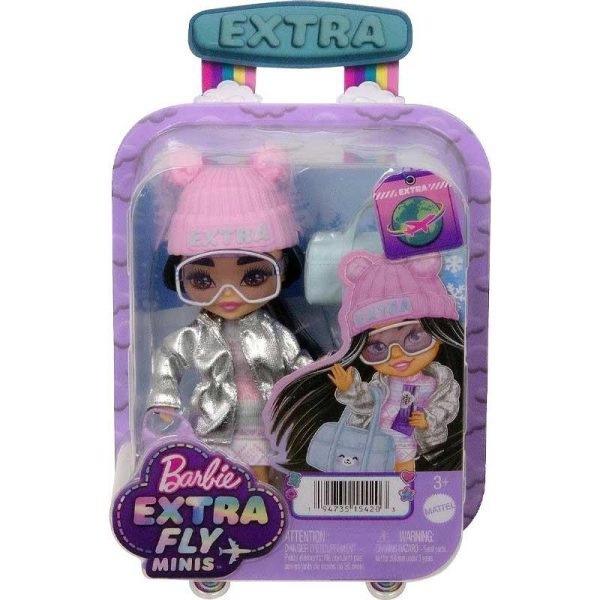 Barbie Extra Fly Minis - Κούκλα Μελαχροινή 14cm με Αξεσουάρ