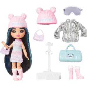 Barbie Extra Fly Minis - Κούκλα Μελαχροινή 14cm με Αξεσουάρ