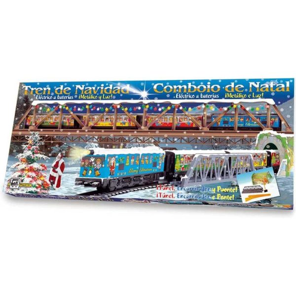 PEQUETREN 500 Christmas Metallic Train Set - Χριστουγεννιάτικο Τρένο 175x100cm