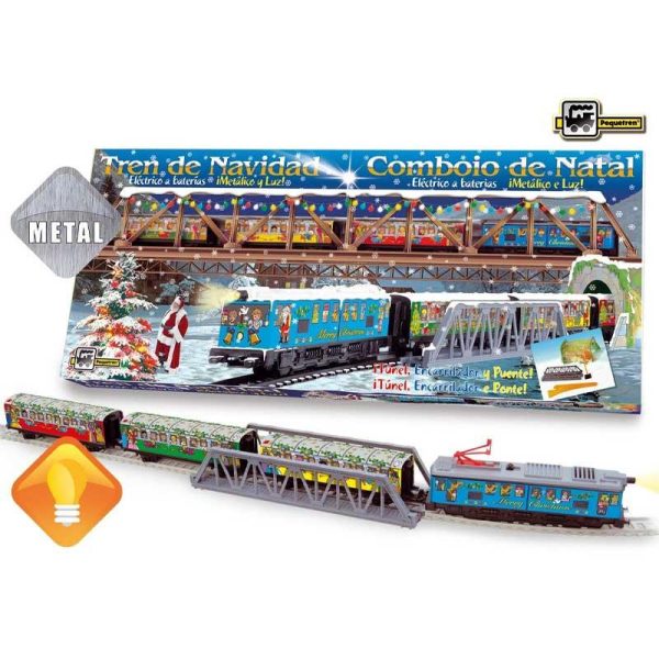 PEQUETREN 500 Christmas Metallic Train Set - Χριστουγεννιάτικο Τρένο 175x100cm