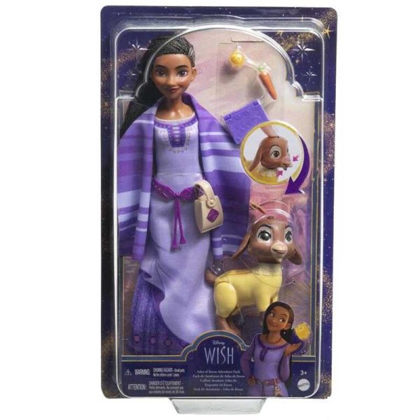 Disney Wish Movie - Asha Of Rosas Adventure Pack - Κούκλα & Ζωάκι Φίλος