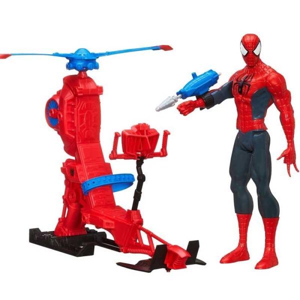 Marvel Titan Hero Series - Φιγούρα Spider-Man 30cm με Ελικόπετρο Web Copter