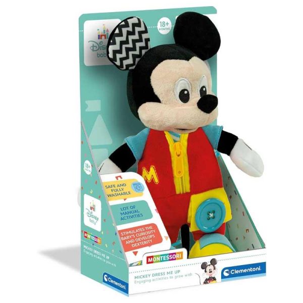 Clementoni Disney Baby Montessori: Mickey Dress Me Up - Εκπαιδευτικό Λούτρινο 30cm