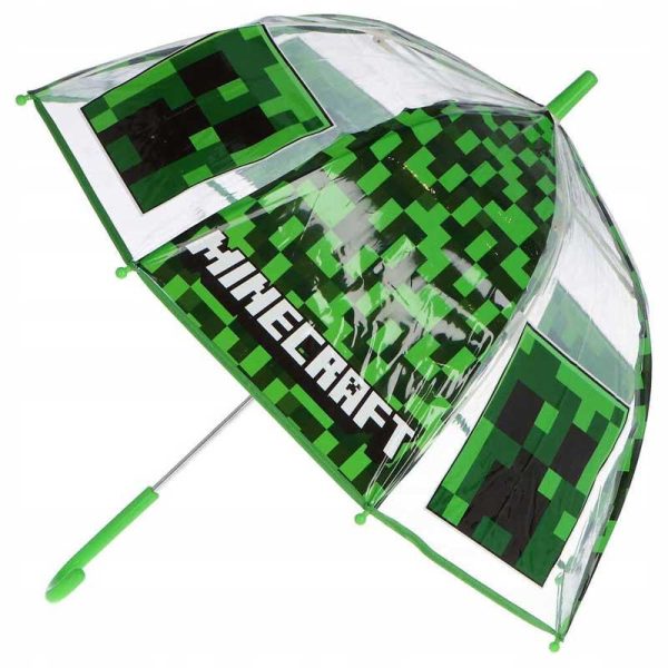 Παιδική Ομπρέλα Minecraft Creeper Διάφανη Πράσινη 70εκ.