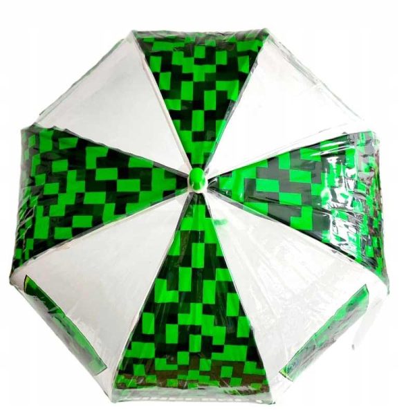 Παιδική Ομπρέλα Minecraft Creeper Διάφανη Πράσινη 70εκ.
