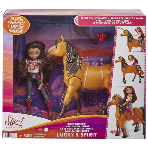Dreamworks Spirit Movie Ride Together Lucky & Spirit - Σετ Κούκλα Spirit & Άλογο