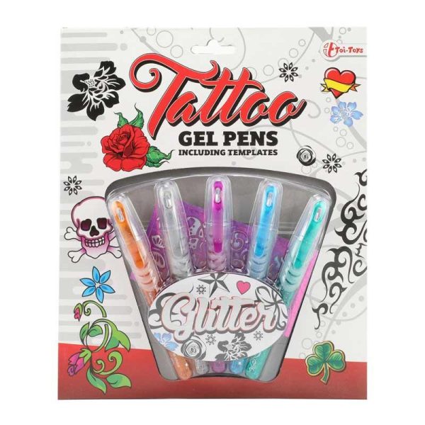 Tattoo Glitter Gel Pens - 5 Στύλο Τζελ για Τατουάζ