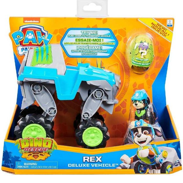 Paw Patrol Dino Rescue Rex Deluxe Vehicle - Όχημα με Φιγούρα Rex