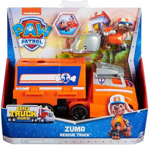 Paw Patrol Zuma Rescue Truck - Όχημα Φορτηγό με Φιγούρα Zuma