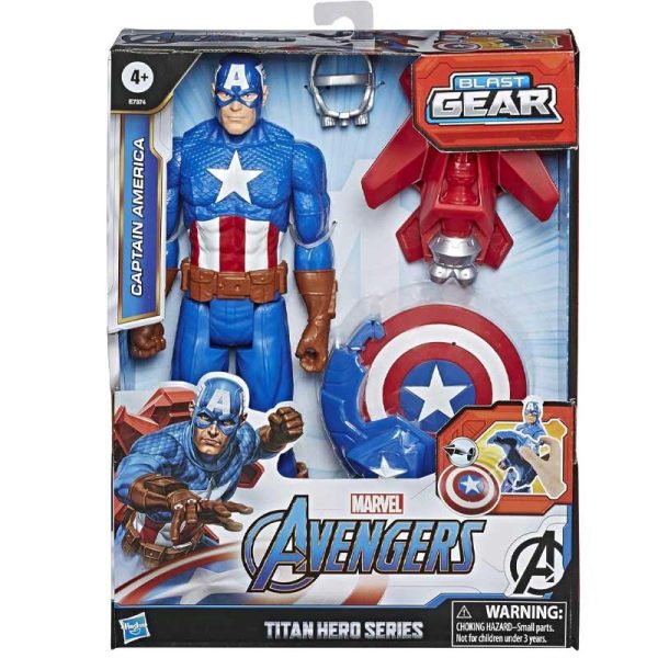 Marvel Titan Hero Series Blast Gear - Φιγούρα Captain America 30cm με Εξοπλισμό