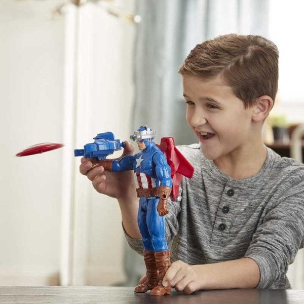 Marvel Titan Hero Series Blast Gear - Φιγούρα Captain America 30cm με Εξοπλισμό