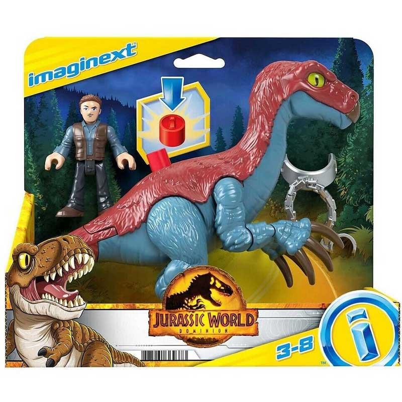 Imaginext Jurassic World: Δεινόσαυρος Therizinosaurus με Κίνηση & Owen Grady