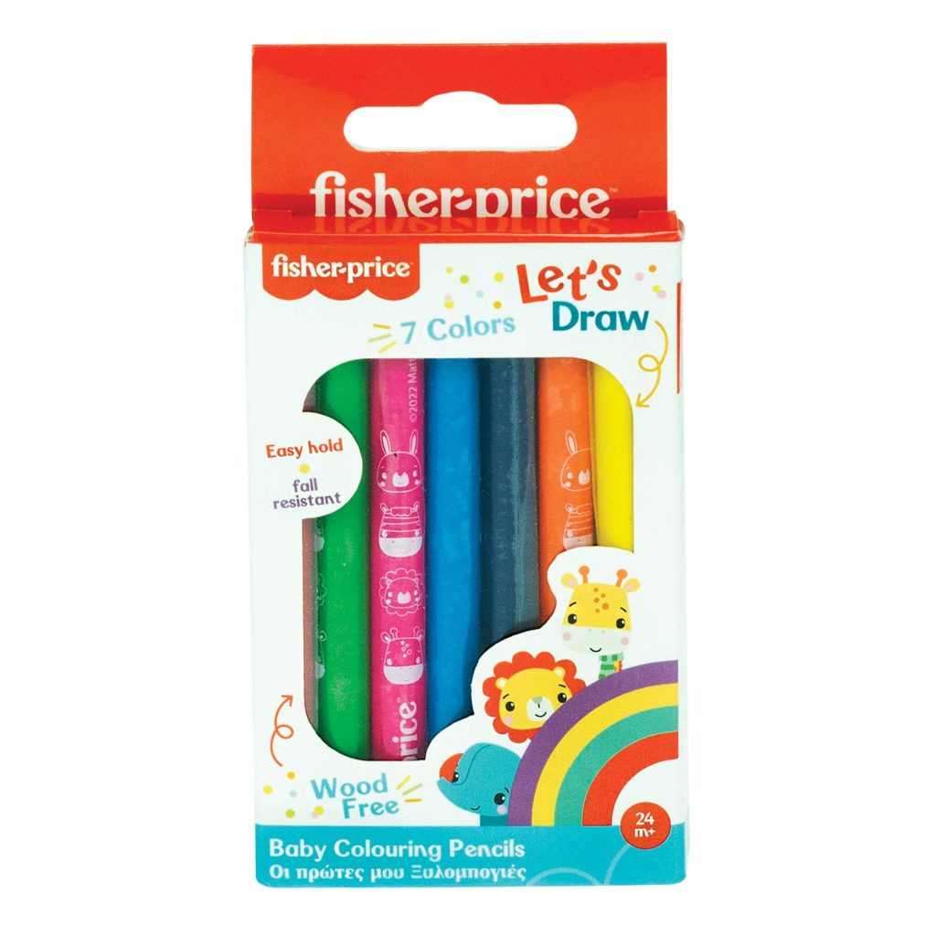 Fisher-Price Let's Draw Baby Colouring Pencils - Ξυλομπογιές Ζωγραφικής σε 7 Χρώματα