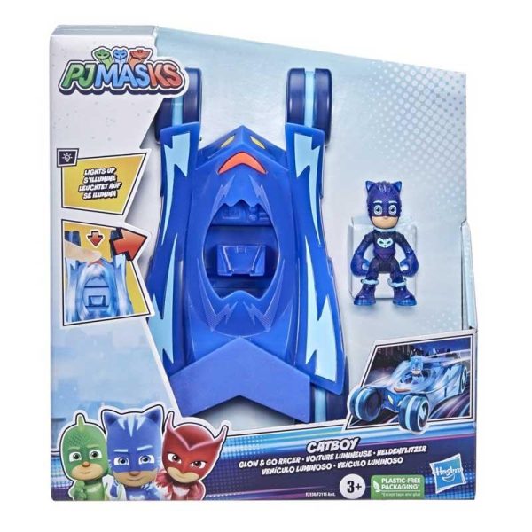 PJ Masks Glow and Go Racer - Όχημα με Φιγούρα CatBoy