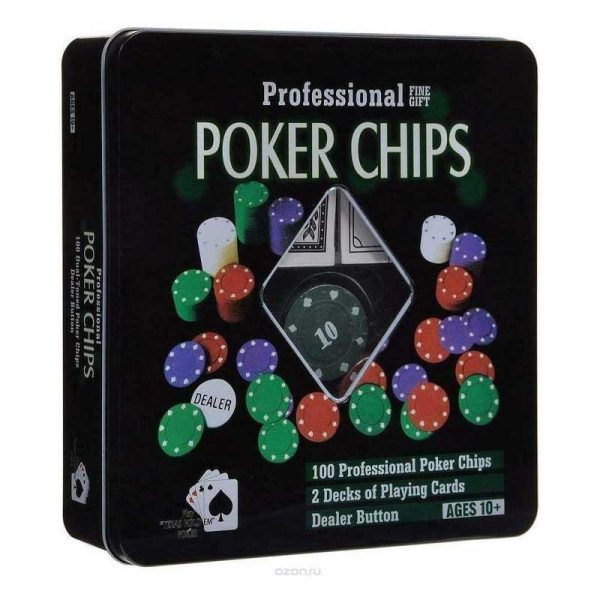 Poker Set σε Μεταλλικό Κουτί με 2 Τράπουλες & 100 Μάρκες