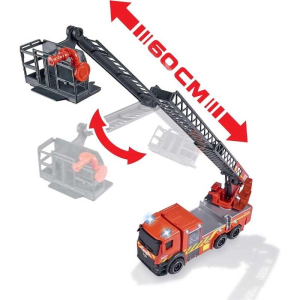 Dickie Toys City Fire Ladder Truck - Πυροσβεστικό Κλιμακοφόρο Όχημα 25cm με Φως & Ήχο