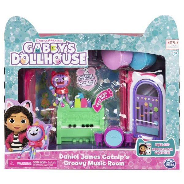 Gabby's Dollhouse: 'Daniel James Catnip' Groovy Music Room - Σετ με Φιγούρα