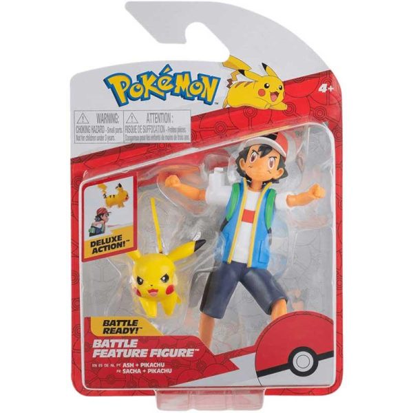 Pokemon Battle Feature Figure Ash & Pikachu - Σετ Φιγούρες με Κίνηση