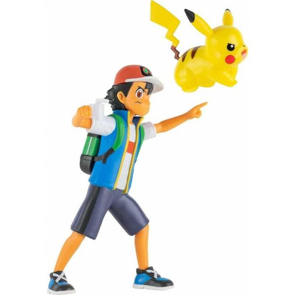 Pokemon Battle Feature Figure Ash & Pikachu - Σετ Φιγούρες με Κίνηση