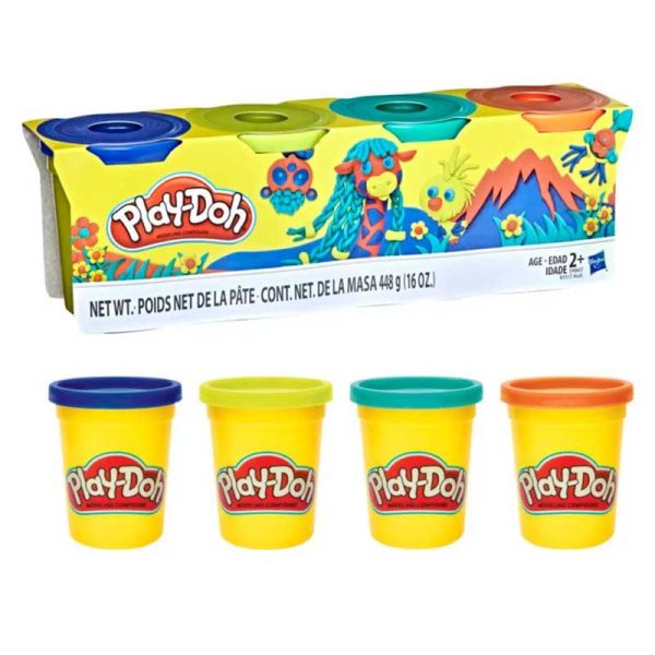 Play-Doh Wild Color Tubs 4 Βαζάκια Πλαστελίνη