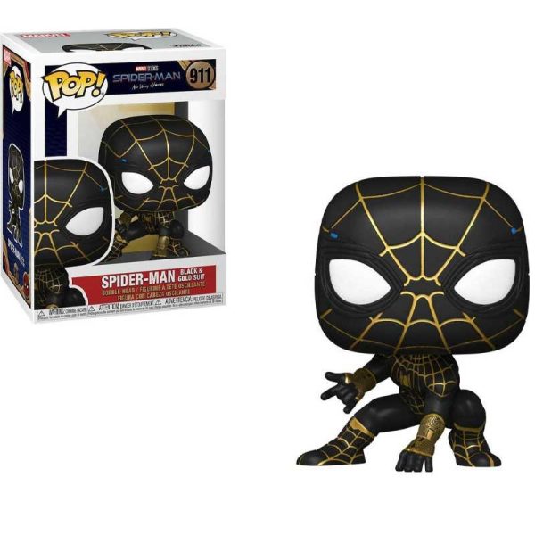 Funko Pop! Marvel Spider-Man No Way Home 911 - Spider-Man (Black & Gold Suit) Bobble-Head Figure