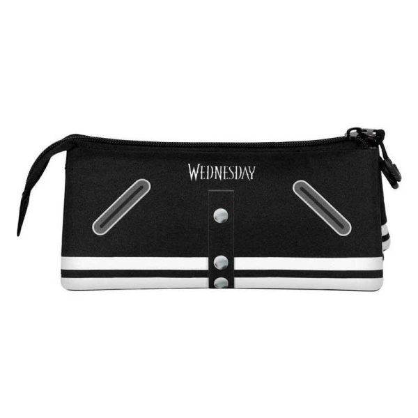 Wednesday Varsity Triple Pencil Case (black) - Κασετίνα - Karactermania