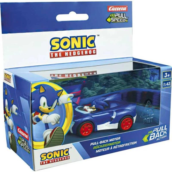 Carrera Pull Speed Team Sonic Racing - Αυτοκινητάκι Sonic Blue Pull-back 8cm