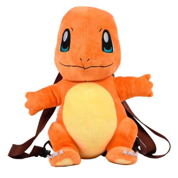 Pokemon 3D Charmander Backpack - Λούτρινη Τσάντα Πλάτης 36cm Πορτοκαλί