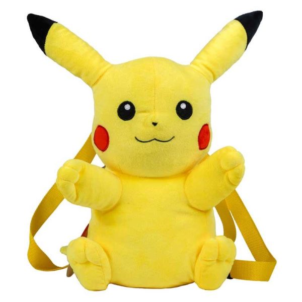 Pokemon 3D Pikachu Backpack - Λούτρινη Τσάντα Πλάτης 36cm Κίτρινη