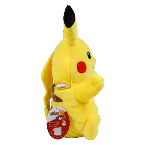 Pokemon 3D Pikachu Backpack - Λούτρινη Τσάντα Πλάτης 36cm Κίτρινη