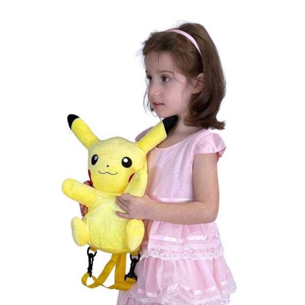 Pokemon 3D Pikachu Backpack - Λούτρινη Τσάντα Πλάτης 36cm Κίτρινη