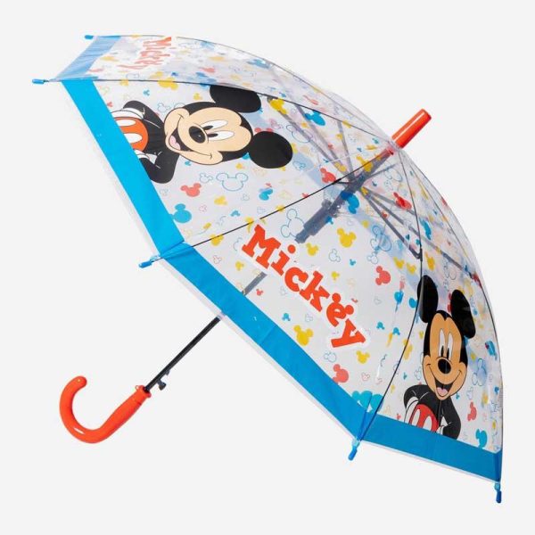 Ομπρέλα Παιδική Disney Mickey Mouse ( Ημιαυτόματη ) Διαφανής 74 cm