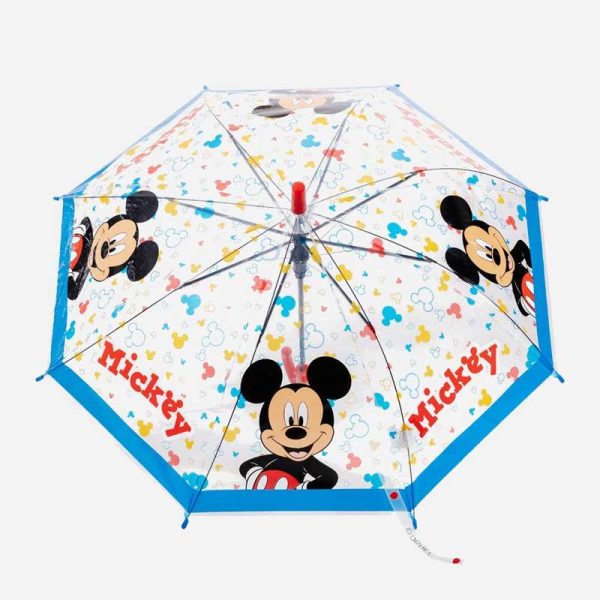 Ομπρέλα Παιδική Disney Mickey Mouse ( Ημιαυτόματη ) Διαφανής 74 cm