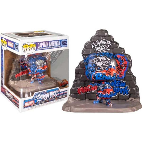 Funko Pop! Deluxe Marvel : Street Art Collection 752 - Captain America XL Special Edition (Exclusive)