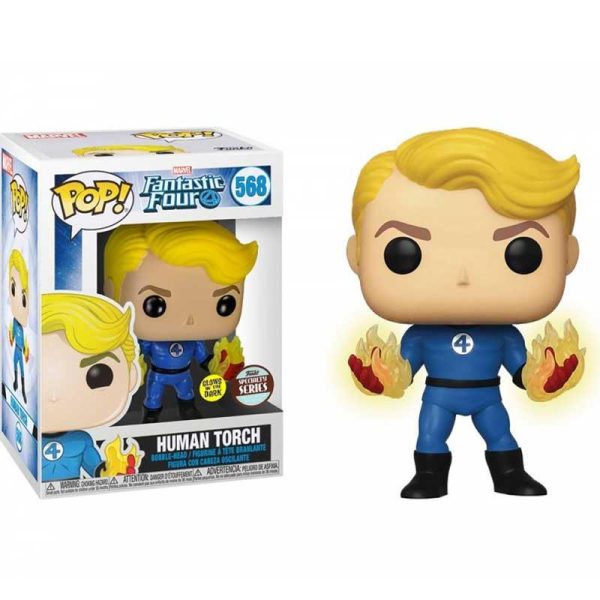 Funko Pop! Marvel : Marvel Fantastic Four 568 - Human Torch Bobble-Head & Glows in the Dark