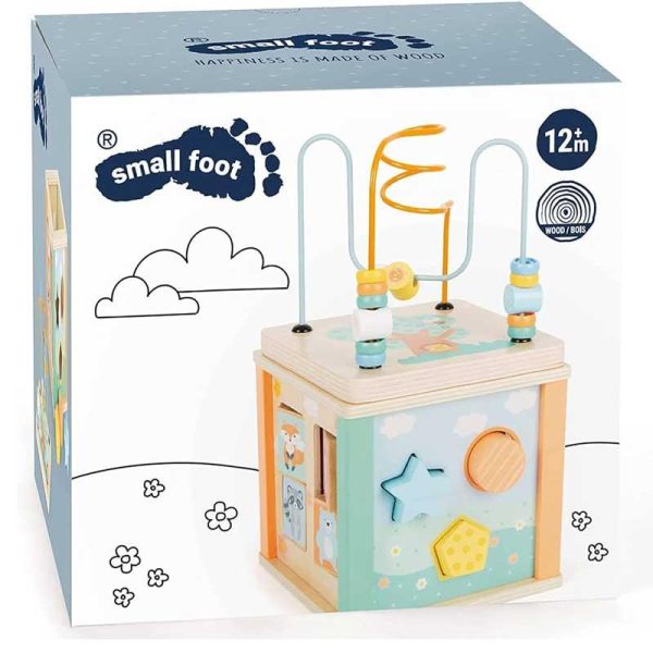 Small Foot Ξύλινος Κύβος Δραστηριοτήτων Παστέλ 30cm