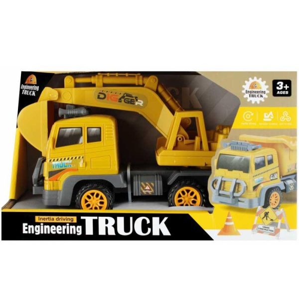 Engineering Truck - Φορτηγό με Εκσκαφέα Πλαστικό 25cm