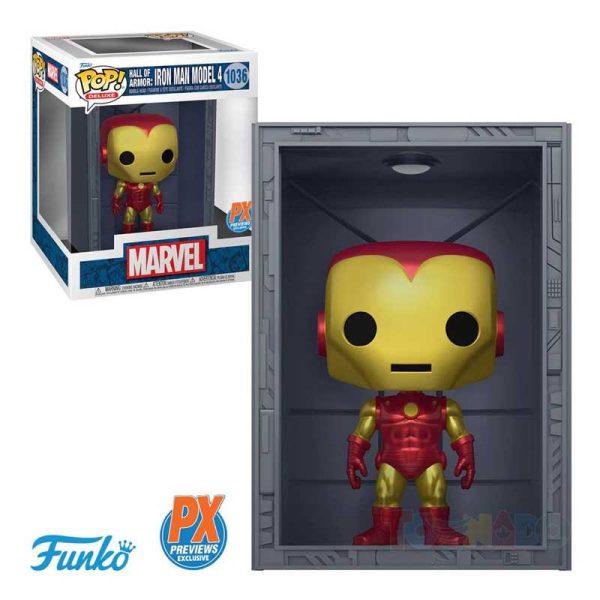 Funko Pop! Deluxe : Marvel 1036 - Hall Of Armor: Iron Man Model 4 (Metallic)