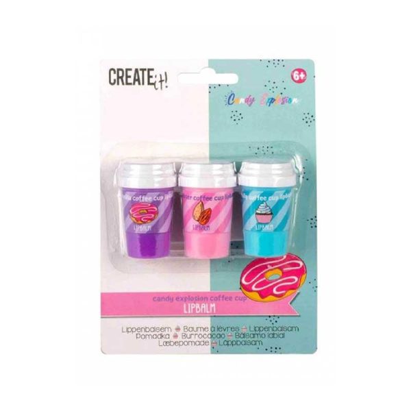 Create it! Candy Explosion Coffee Cup Lip Balm 3τμχ