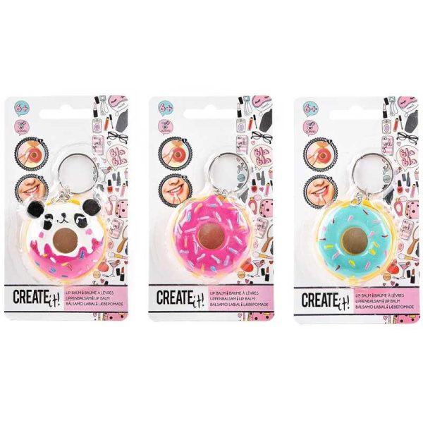 Create it! Scented Donut Lip Balm σε Μπρελόκ (Διάφορα Σχέδια) 1τμχ