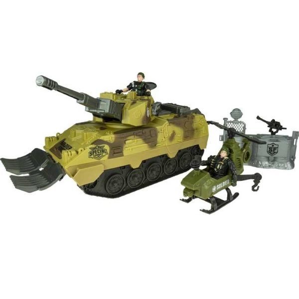 Special Combat Playset - Στρατιωτικό Τανκς 35εκ., Ελικόπτερο, 2 Φιγούρες & Εξοπλισμός