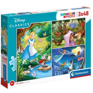 Clementoni Puzzle Super Color Disney Classic- 3 Παζλ με 48 κομμάτια