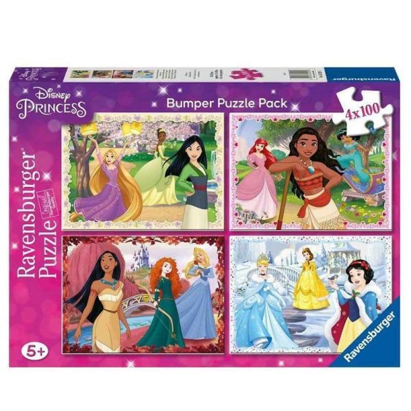 Ravensburger Puzzle Disney Princess - 4 Παζλ με 100 κομμάτια το καθένα